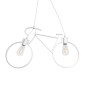 GloboStar® BIKE 01300 Vintage Κρεμαστό Φωτιστικό Φιγούρα Δίφωτο 2 x E27 IP20 Λευκό Μέταλλο - Μ67 x Π3.5 x Υ41cm