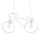 GloboStar® BIKE 01300 Vintage Κρεμαστό Φωτιστικό Φιγούρα Δίφωτο 2 x E27 IP20 Λευκό Μέταλλο - Μ67 x Π3.5 x Υ41cm