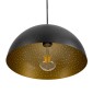 GloboStar® SOLANA 01301 Μοντέρνο Κρεμαστό Φωτιστικό Καμπάνα Μονόφωτο 1 x E27 IP20 Μαύρο & Χρυσό Μέταλλο - Μ30 x Π30 x Υ15cm
