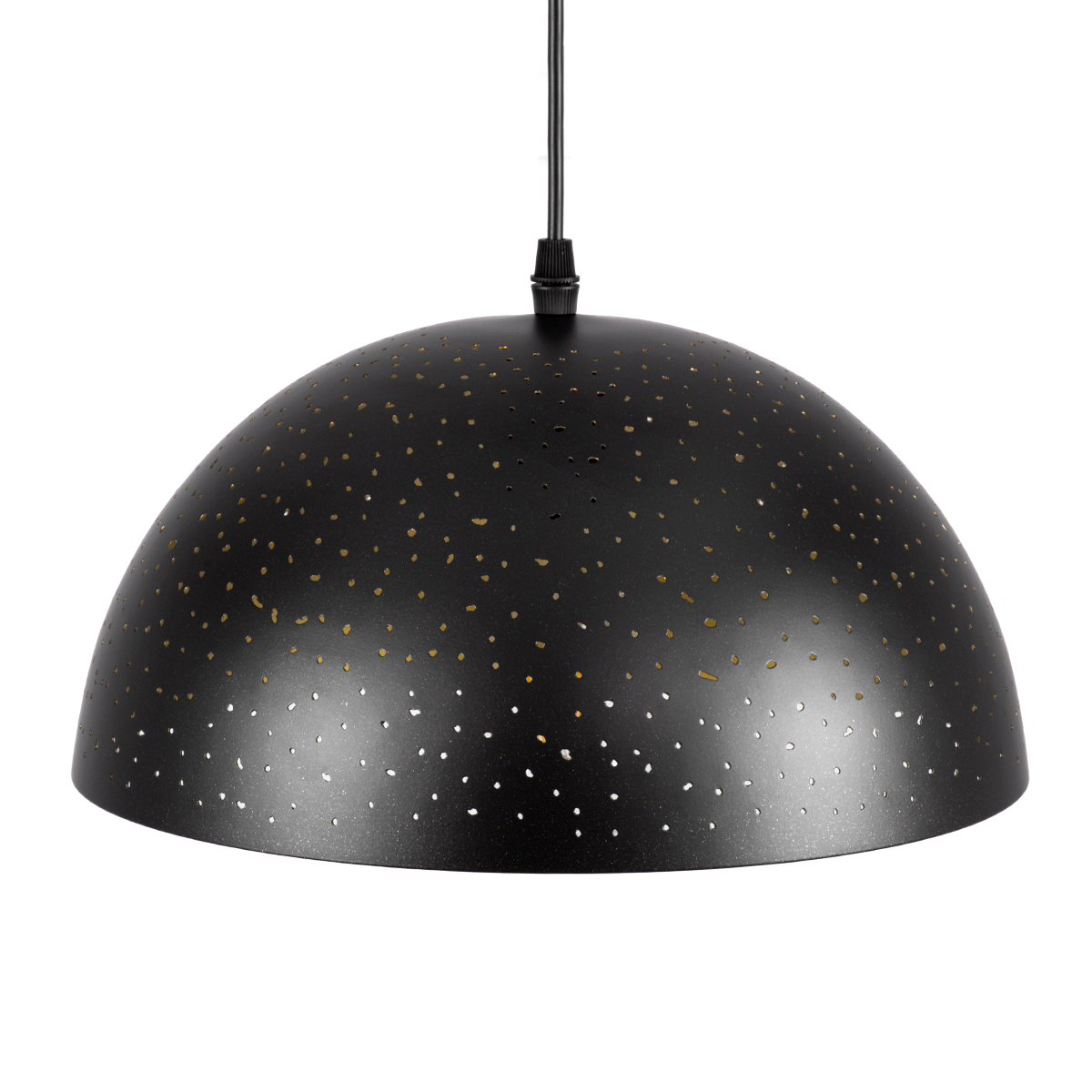 GloboStar® SOLANA 01301 Μοντέρνο Κρεμαστό Φωτιστικό Καμπάνα Μονόφωτο 1 x E27 IP20 Μαύρο & Χρυσό Μέταλλο - Μ30 x Π30 x Υ15cm