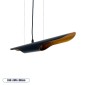 GloboStar® ESTERINA 01304 Μοντέρνο Κρεμαστό Φωτιστικό Ανάρτηση Δίφωτο 2 x E27 IP20 Μαύρο & Χρυσό Μέταλλο - Μ60 x Π6 x Υ6cm