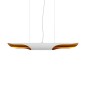 GloboStar® ESTERINA 01305 Μοντέρνο Κρεμαστό Φωτιστικό Ανάρτηση Δίφωτο 2 x E27 IP20 Λευκό & Χρυσό Μέταλλο - Μ60 x Π6 x Υ6cm