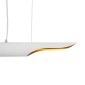 GloboStar® ESTERINA 01305 Μοντέρνο Κρεμαστό Φωτιστικό Ανάρτηση Δίφωτο 2 x E27 IP20 Λευκό & Χρυσό Μέταλλο - Μ60 x Π6 x Υ6cm