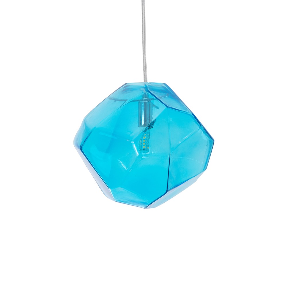GloboStar® RINA 01306 Μοντέρνο Κρεμαστό Φωτιστικό Μπάλα Μονόφωτο 1 x G9 IP20 Γαλάζιο Γυαλί - Μ20 x Π20 x Υ20cm