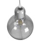 GloboStar® BOSSANOVA 01313 Μοντέρνο Κρεμαστό Φωτιστικό Ανάρτηση Μονόφωτο 1 x E27 IP20 Γκρι Γυαλί - Μ18 x Π18 x Υ23cm