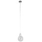 GloboStar® LUCREZIA 01314 Μοντέρνο Κρεμαστό Φωτιστικό Ανάρτηση Μονόφωτο 1 x E27 IP20 Διάφανο Γυαλί - Μ18 x Π18 x Υ23cm