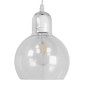 GloboStar® LUCREZIA 01314 Μοντέρνο Κρεμαστό Φωτιστικό Ανάρτηση Μονόφωτο 1 x E27 IP20 Διάφανο Γυαλί - Μ18 x Π18 x Υ23cm
