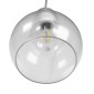 GloboStar® LUCREZIA 01314 Μοντέρνο Κρεμαστό Φωτιστικό Ανάρτηση Μονόφωτο 1 x E27 IP20 Διάφανο Γυαλί - Μ18 x Π18 x Υ23cm