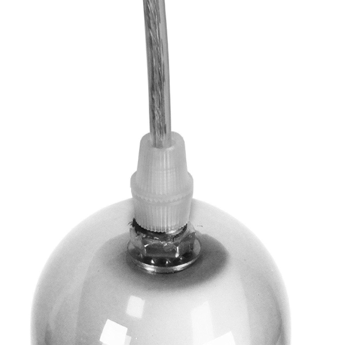 GloboStar® LUCREZIA 01314 Μοντέρνο Κρεμαστό Φωτιστικό Ανάρτηση Μονόφωτο 1 x E27 IP20 Διάφανο Γυαλί - Μ18 x Π18 x Υ23cm