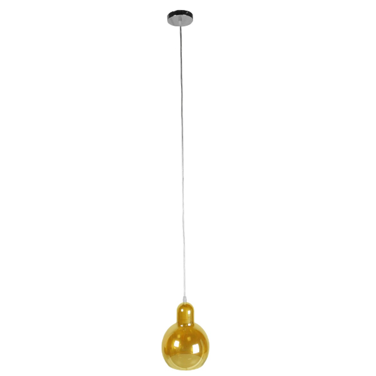 GloboStar® LUCREZIA 01315 Μοντέρνο Κρεμαστό Φωτιστικό Ανάρτηση Μονόφωτο 1 x E27 IP20 Διάφανο Γυαλί - Μ18 x Π18 x Υ23cm