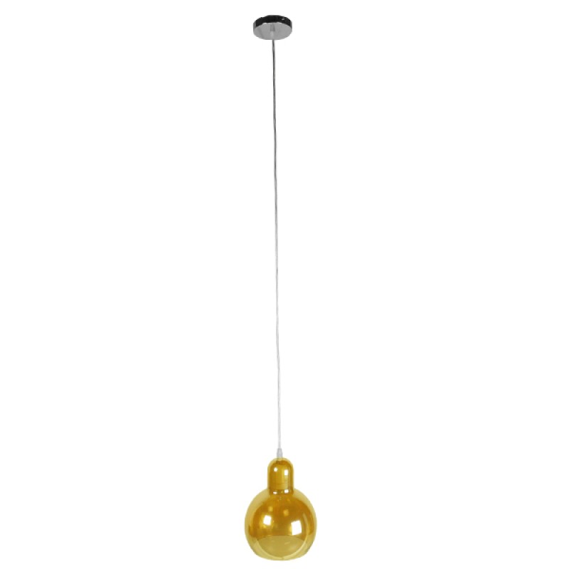 GloboStar® LUCREZIA 01315 Μοντέρνο Κρεμαστό Φωτιστικό Ανάρτηση Μονόφωτο 1 x E27 IP20 Μελί Γυαλί - Μ18 x Π18 x Υ23cm