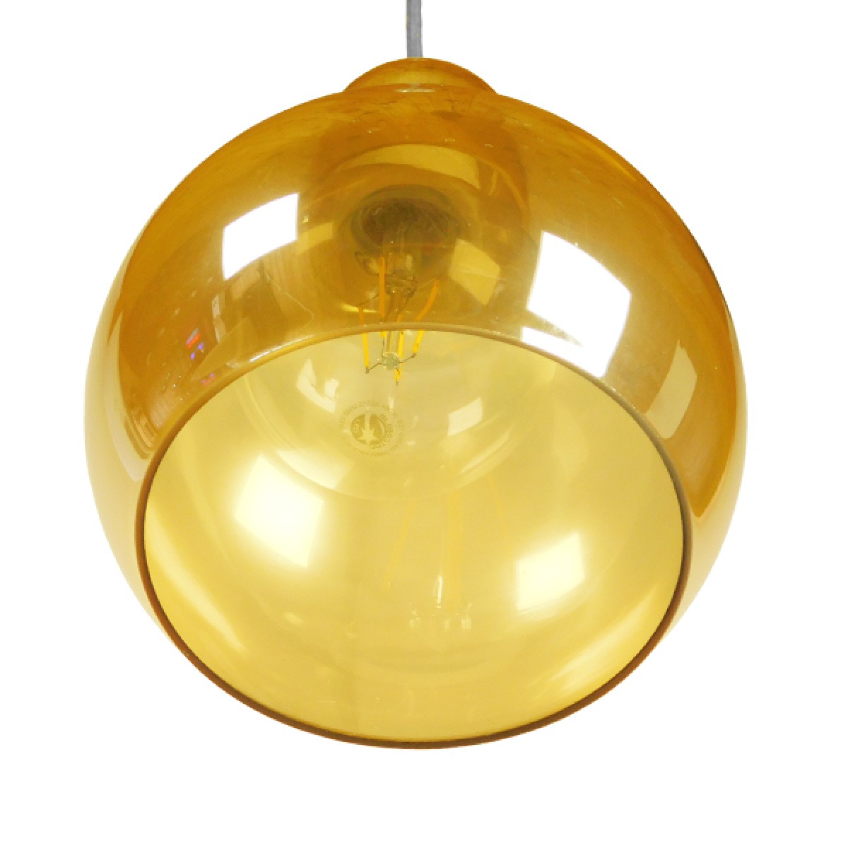 GloboStar® LUCREZIA 01315 Μοντέρνο Κρεμαστό Φωτιστικό Ανάρτηση Μονόφωτο 1 x E27 IP20 Διάφανο Γυαλί - Μ18 x Π18 x Υ23cm
