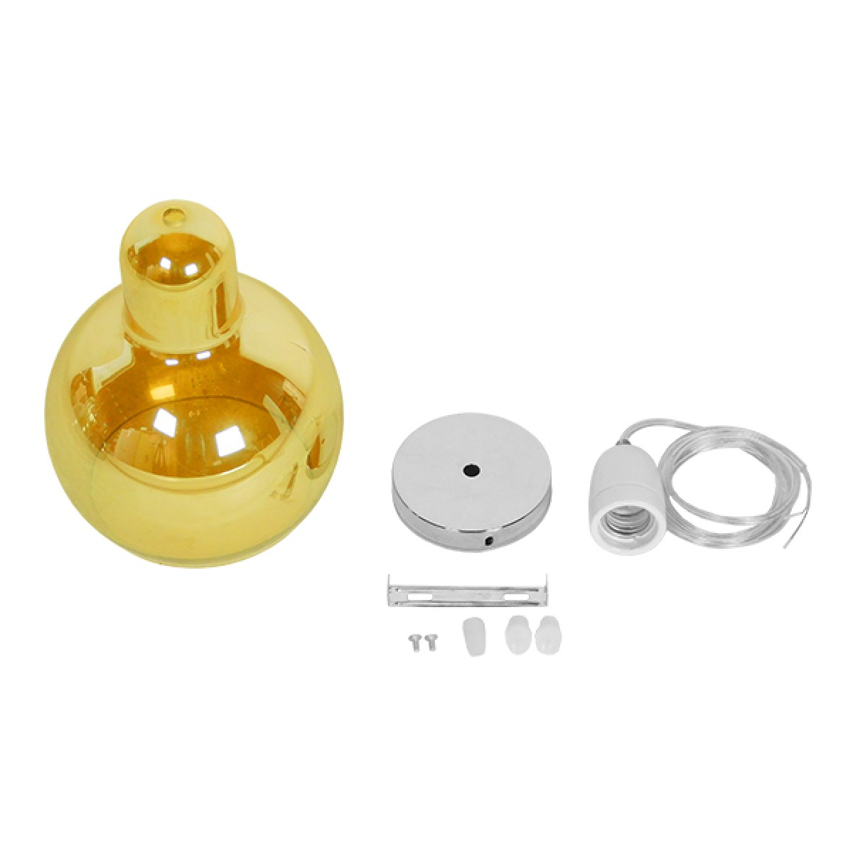 GloboStar® LUCREZIA 01315 Μοντέρνο Κρεμαστό Φωτιστικό Ανάρτηση Μονόφωτο 1 x E27 IP20 Διάφανο Γυαλί - Μ18 x Π18 x Υ23cm