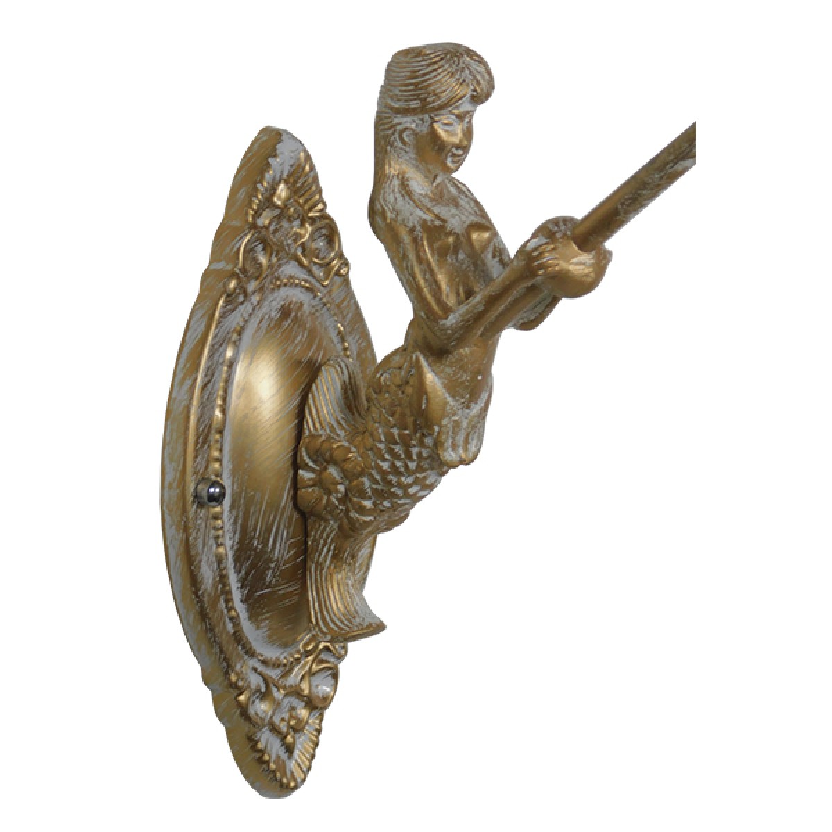 GloboStar® MERMAID 01317 Vintage Επιτοίχιο Φωτιστικό Απλίκα Μονόφωτο 1 x E27 IP20 Λευκό Γυαλί με Λευκό & Χρυσό Μέταλλο - Μ12.5 x Π28 x Υ27cm