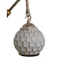 GloboStar® MERMAID 01317 Vintage Επιτοίχιο Φωτιστικό Απλίκα Μονόφωτο 1 x E27 IP20 Λευκό Γυαλί με Λευκό & Χρυσό Μέταλλο - Μ12.5 x Π28 x Υ27cm
