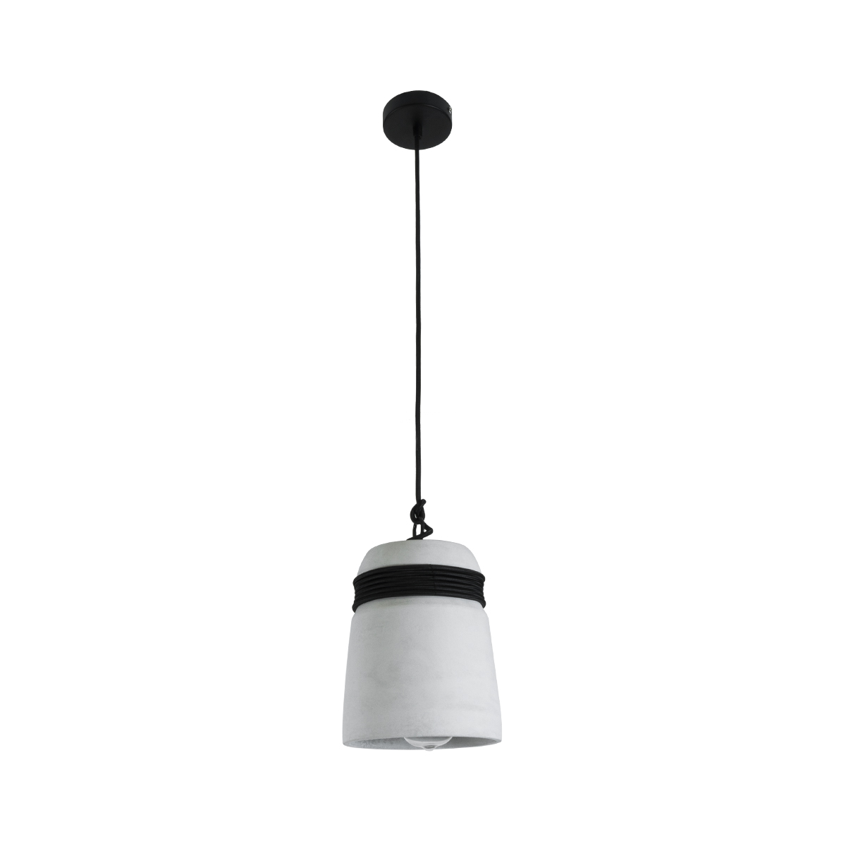 GloboStar® TRIBECA 01320 Μοντέρνο Κρεμαστό Φωτιστικό Καμπάνα Μονόφωτο 1 x E27 IP20 Γκρι Τσιμέντο - Μ20 x Π20 x Υ26cm