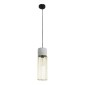 GloboStar® DURANT 01322 Μοντέρνο Κρεμαστό Φωτιστικό Πλέγμα Μονόφωτο 1 x E27 IP20 Γκρι Τσιμέντο με Μπεζ Μέταλλο - Μ12 x Π12 x Υ40cm