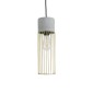 GloboStar® DURANT 01322 Μοντέρνο Κρεμαστό Φωτιστικό Πλέγμα Μονόφωτο 1 x E27 IP20 Γκρι Τσιμέντο με Μπεζ Μέταλλο - Μ12 x Π12 x Υ40cm