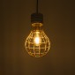 GloboStar® DURANT 01325 Μοντέρνο Κρεμαστό Φωτιστικό Πλέγμα Μονόφωτο 1 x E27 IP20 Γκρι Τσιμέντο με Χρυσό Μέταλλο - Μ20 x Π20 x Υ35cm