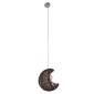 GloboStar® CRESCENT 01330 Vintage Κρεμαστό Φωτιστικό Πλέγμα Μονόφωτο 1 x E27 IP20 Καφέ Rattan - Μ30 x Π20 x Υ35cm