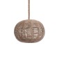 GloboStar® MANDALA 01331 Vintage Κρεμαστό Φωτιστικό Πλέγμα Μονόφωτο 1 x E27 IP20 Μπεζ Σχοινί - Μ40 x Π40 x Υ33cm