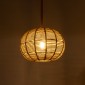 GloboStar® MANDALA 01331 Vintage Κρεμαστό Φωτιστικό Πλέγμα Μονόφωτο 1 x E27 IP20 Μπεζ Σχοινί - Μ40 x Π40 x Υ33cm