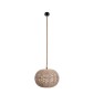 GloboStar® MANDALA 01331 Vintage Κρεμαστό Φωτιστικό Πλέγμα Μονόφωτο 1 x E27 IP20 Μπεζ Σχοινί - Μ40 x Π40 x Υ33cm