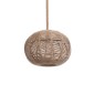 GloboStar® MANDALA 01331 Vintage Κρεμαστό Φωτιστικό Πλέγμα Μονόφωτο 1 x E27 IP20 Μπεζ Σχοινί - Μ40 x Π40 x Υ33cm