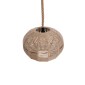 GloboStar® MANDALA 01331 Vintage Κρεμαστό Φωτιστικό Πλέγμα Μονόφωτο 1 x E27 IP20 Μπεζ Σχοινί - Μ40 x Π40 x Υ33cm