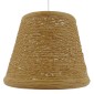 GloboStar® PLAYROOM 01332 Vintage Κρεμαστό Φωτιστικό Καπέλο Μονόφωτο 1 x E27 IP20 Μπεζ Rattan - Μ32 x Π32 x Υ27cm