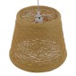 GloboStar® PLAYROOM 01332 Vintage Κρεμαστό Φωτιστικό Καπέλο Μονόφωτο 1 x E27 IP20 Μπεζ Rattan - Μ32 x Π32 x Υ27cm