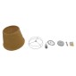 GloboStar® PLAYROOM 01332 Vintage Κρεμαστό Φωτιστικό Καπέλο Μονόφωτο 1 x E27 IP20 Μπεζ Rattan - Μ32 x Π32 x Υ27cm