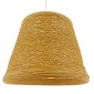 GloboStar® PLAYROOM 01332 Vintage Κρεμαστό Φωτιστικό Καπέλο Μονόφωτο 1 x E27 IP20 Μπεζ Rattan - Μ32 x Π32 x Υ27cm