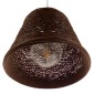 GloboStar® PLAYROOM 01333 Vintage Κρεμαστό Φωτιστικό Καπέλο Μονόφωτο 1 x E27 IP20 Καφέ Rattan - Μ32 x Π32 x Υ27cm