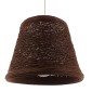 GloboStar® PLAYROOM 01333 Vintage Κρεμαστό Φωτιστικό Καπέλο Μονόφωτο 1 x E27 IP20 Καφέ Rattan - Μ32 x Π32 x Υ27cm