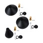 GloboStar® CALYPSO 01334 Μοντέρνο Κρεμαστό Φωτιστικό Καμπάνα Σετ Τρίφωτο 3 x E27 Μαύρο & Χρυσό Μέταλλο με Μπεζ Ξύλο - Μ110 x Π110 x Υ35cm