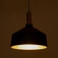 GloboStar® CALYPSO 01334 Μοντέρνο Κρεμαστό Φωτιστικό Καμπάνα Σετ Τρίφωτο 3 x E27 Μαύρο & Χρυσό Μέταλλο με Μπεζ Ξύλο - Μ110 x Π110 x Υ35cm
