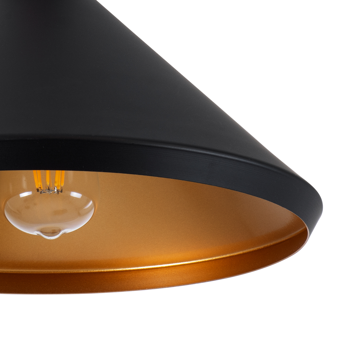 GloboStar® CALYPSO 01334 Μοντέρνο Κρεμαστό Φωτιστικό Καμπάνα Σετ Τρίφωτο 3 x E27 Μαύρο & Χρυσό Μέταλλο με Μπεζ Ξύλο - Μ110 x Π110 x Υ35cm