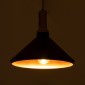 GloboStar® CALYPSO 01334-A Μοντέρνο Κρεμαστό Φωτιστικό Καμπάνα Μονόφωτο 1 x E27 IP20 Μαύρο & Χρυσό Μέταλλο με Μπεζ Ξύλο - Μ36 x Π36 x Υ30cm