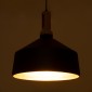 GloboStar® CALYPSO 01334-B Μοντέρνο Κρεμαστό Φωτιστικό Καμπάνα Μονόφωτο 1 x E27 IP20 Μαύρο & Χρυσό Μέταλλο με Μπεζ Ξύλο - Μ36 x Π36 x Υ35cm