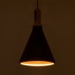 GloboStar® CALYPSO 01334-C Μοντέρνο Κρεμαστό Φωτιστικό Καμπάνα Μονόφωτο 1 x E27 IP20 Μαύρο & Χρυσό Μέταλλο με Μπεζ Ξύλο - Μ25 x Π25 x Υ40cm