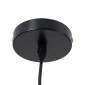 GloboStar® CALYPSO 01334-C Μοντέρνο Κρεμαστό Φωτιστικό Καμπάνα Μονόφωτο 1 x E27 IP20 Μαύρο & Χρυσό Μέταλλο με Μπεζ Ξύλο - Μ25 x Π25 x Υ40cm