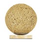 GloboStar® OCEANA 01336 Μοντέρνο Επιτραπέζιο Φωτιστικό Πορτατίφ Μονόφωτο Μπεζ Ξύλινο Ψάθινο Rattan Φ20 x Υ22cm