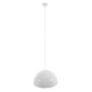 GloboStar® LUNE 01339 Μοντέρνο Κρεμαστό Φωτιστικό Καμπάνα Μονόφωτο 1 x E27 IP20 Λευκό & Χρυσό Μέταλλο - Μ40 x Π40 x Υ20cm