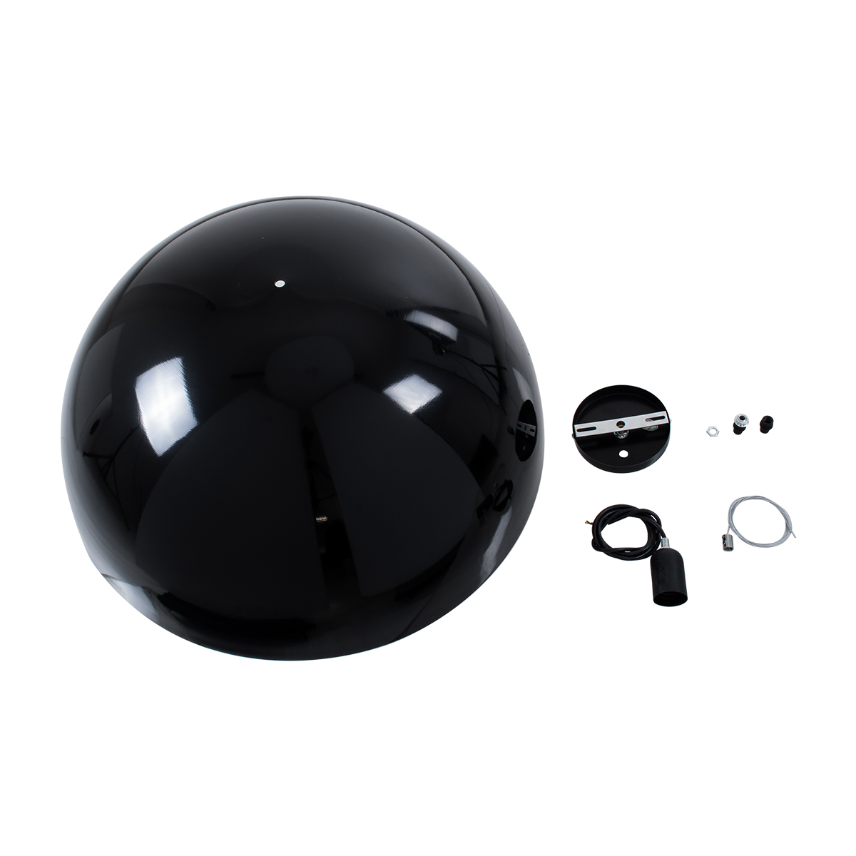 GloboStar® DIADEMA 01342 Μοντέρνο Κρεμαστό Φωτιστικό Καμπάνα Μονόφωτο 1 x E27 IP20 Μαύρο & Χρυσό Μέταλλο - Μ60 x Π60 x Υ30cm