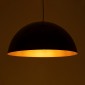 GloboStar® DIADEMA 01342 Μοντέρνο Κρεμαστό Φωτιστικό Καμπάνα Μονόφωτο 1 x E27 IP20 Μαύρο & Χρυσό Μέταλλο - Μ60 x Π60 x Υ30cm