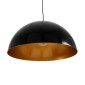 GloboStar® DIADEMA 01342 Μοντέρνο Κρεμαστό Φωτιστικό Καμπάνα Μονόφωτο 1 x E27 IP20 Μαύρο & Χρυσό Μέταλλο - Μ60 x Π60 x Υ30cm