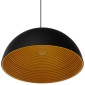 GloboStar® MEDEA 01344 Μοντέρνο Κρεμαστό Φωτιστικό Καμπάνα Μονόφωτο 1 x E27 IP20 Μαύρο & Χρυσό Μέταλλο - Μ60 x Π60 x Υ30cm