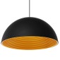 GloboStar® MEDEA 01344 Μοντέρνο Κρεμαστό Φωτιστικό Καμπάνα Μονόφωτο 1 x E27 IP20 Μαύρο & Χρυσό Μέταλλο - Μ60 x Π60 x Υ30cm