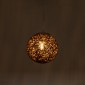GloboStar® OCEANA 01354 Vintage Κρεμαστό Φωτιστικό Μπάλα Μονόφωτο 1 x E27 IP20 Καφέ Σχοίνι - Μ20 x Π20 x Υ20cm